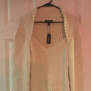 Brand New Express High Collar Cream Sweater Sz S/M